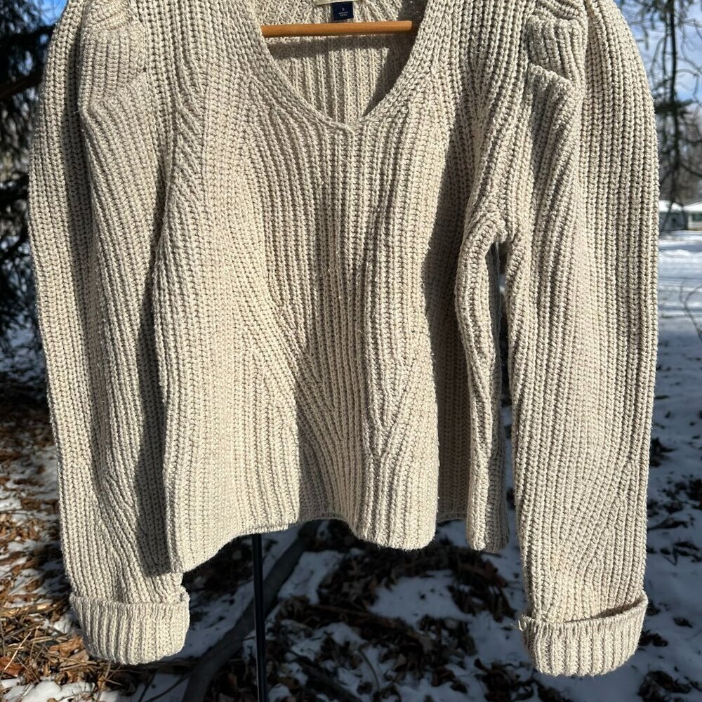 Universal Thread Sweater V-Neck Pullover Cream Size Small - Picture 3 of 6